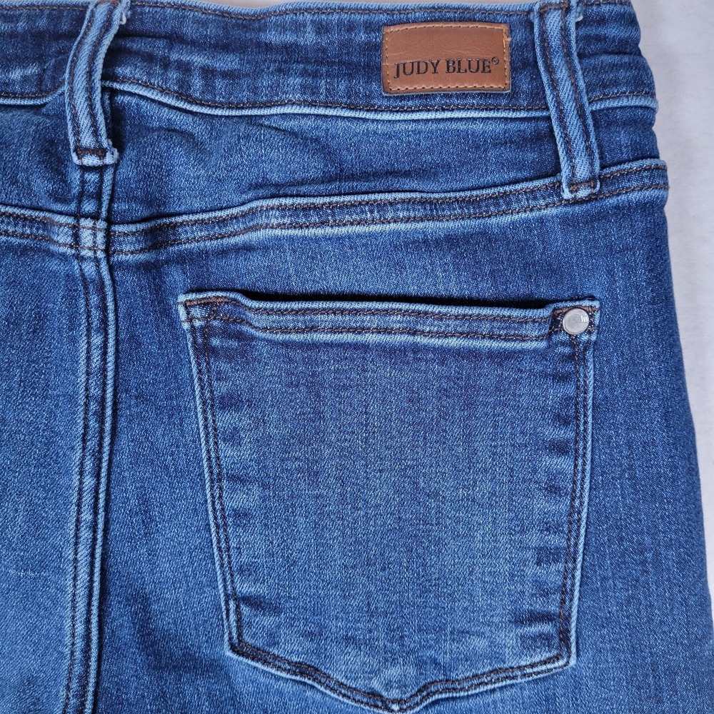 Judy Blue Women's Slim Fit Distressed Dark Blue Denim Jeans Size 11/30 - Picture 8 of 10